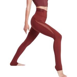 Athleta Maple Red Aura Heel Tight Leggings Sz M